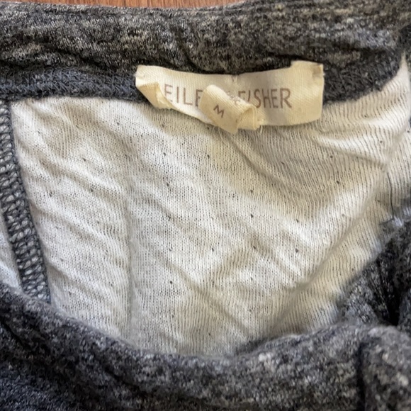 Eileen Fisher Organic Cotton Gray Lightweight Casual Moto Jacket Size Medium - Picture 2 of 5